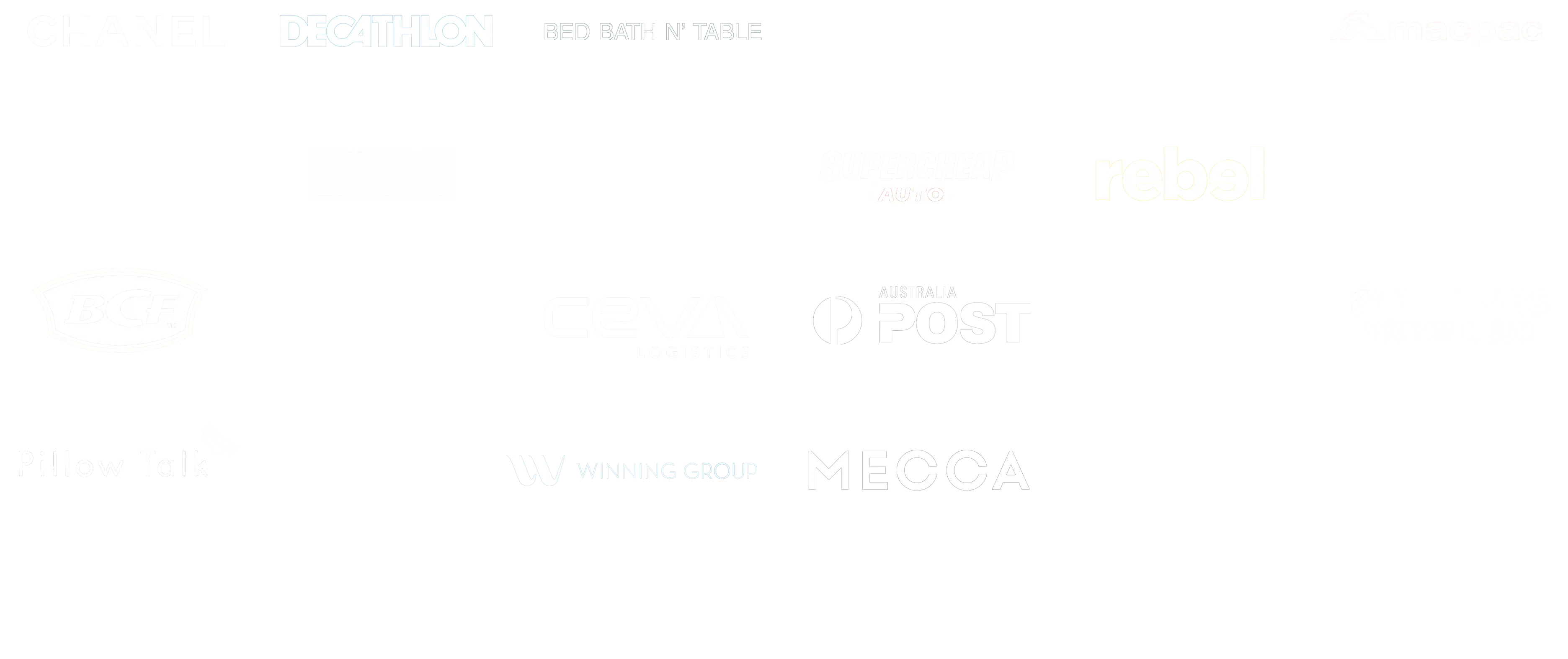 A collage of various logos from attendees at a conference