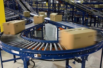 A Warehouse Management System (WMS) in operation